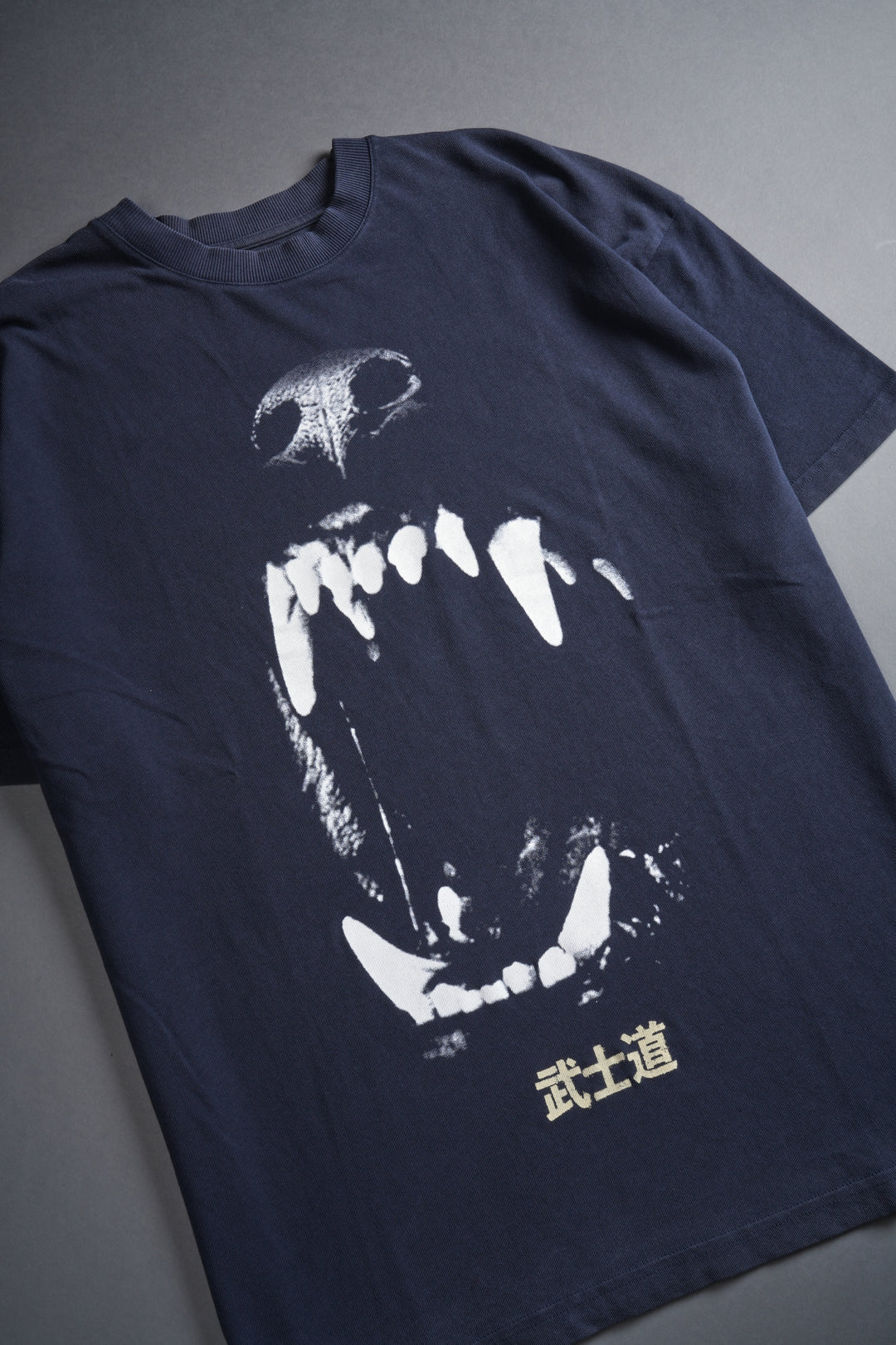 Blood Thirsty Kanji "Premium" Oversized Tee in Midnight Blue