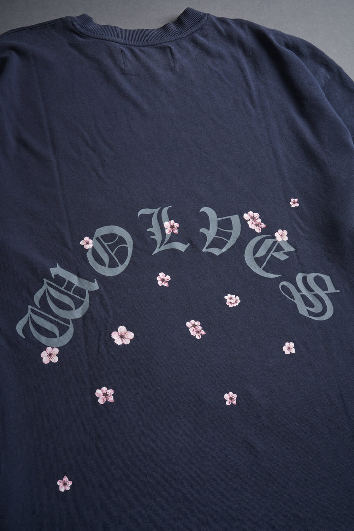 Blood Thirsty Kanji "Premium" Oversized Tee in Midnight Blue