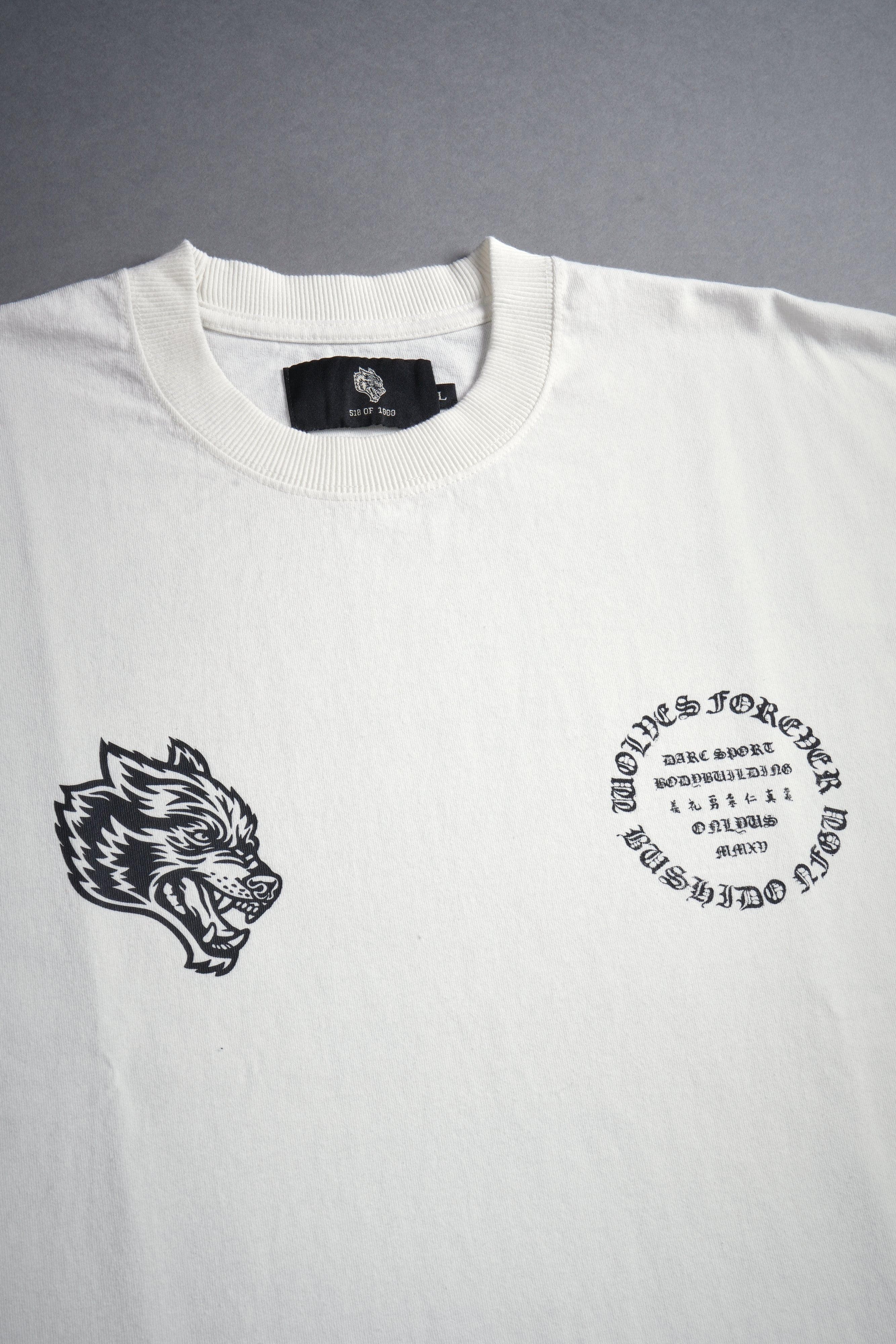 Warrior's Fire Grunge Cut-Off Tee in Cream