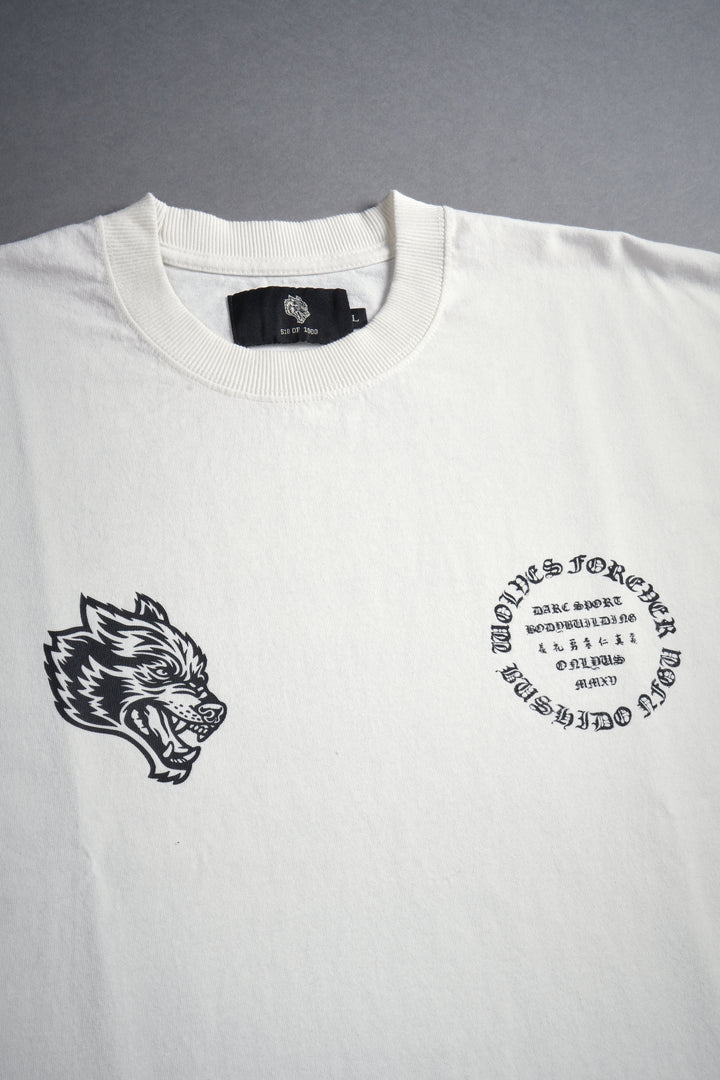 Warrior's Fire Grunge Cut-Off Tee in Cream