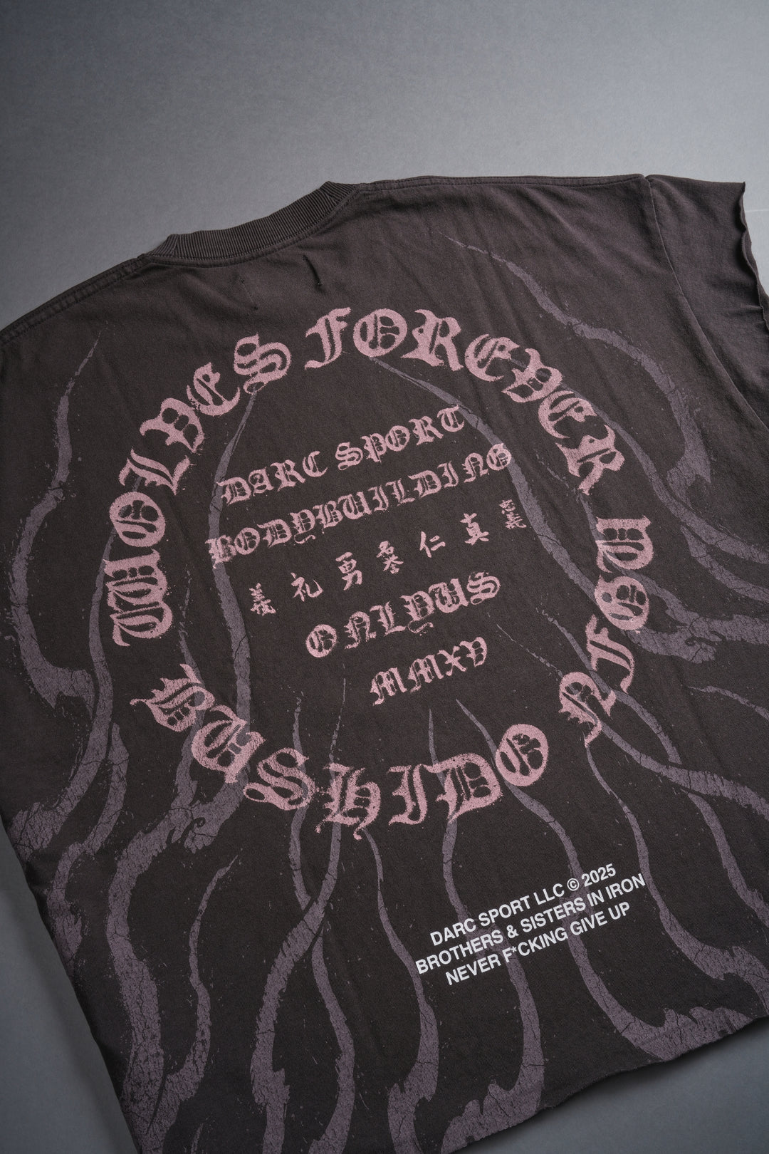 Warrior's Fire Grunge Cut-Off Tee in Darc Brown