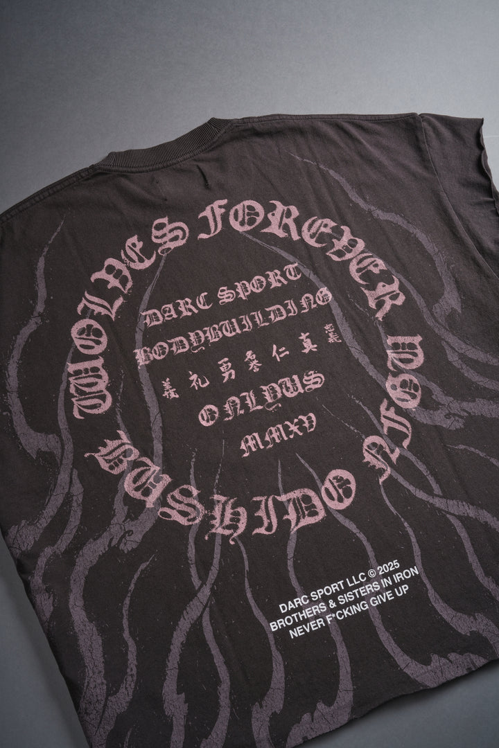 Warrior's Fire Grunge Cut-Off Tee in Darc Brown