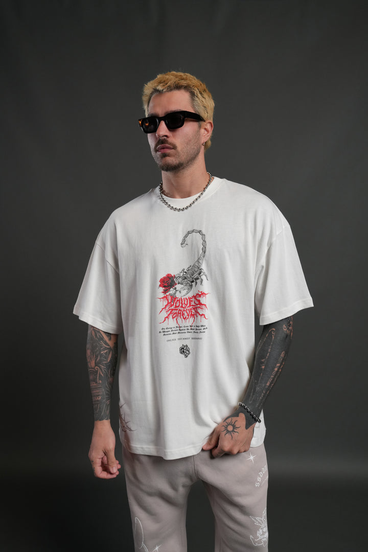 Scorpion Thorns "Premium" Oversized Tee in Cream