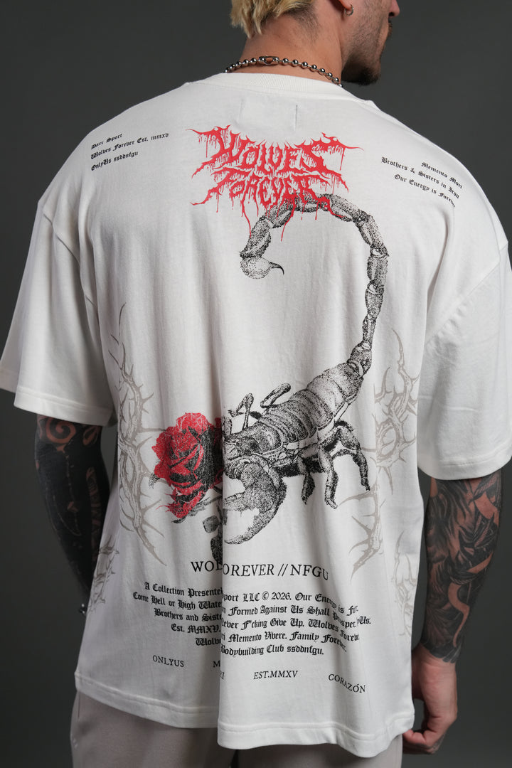 Scorpion Thorns "Premium" Oversized Tee in Cream