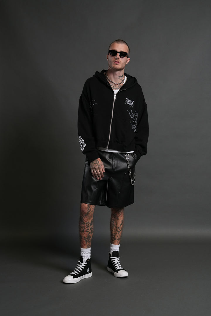 S-Rank Vex Double Zip Hoodie in Black