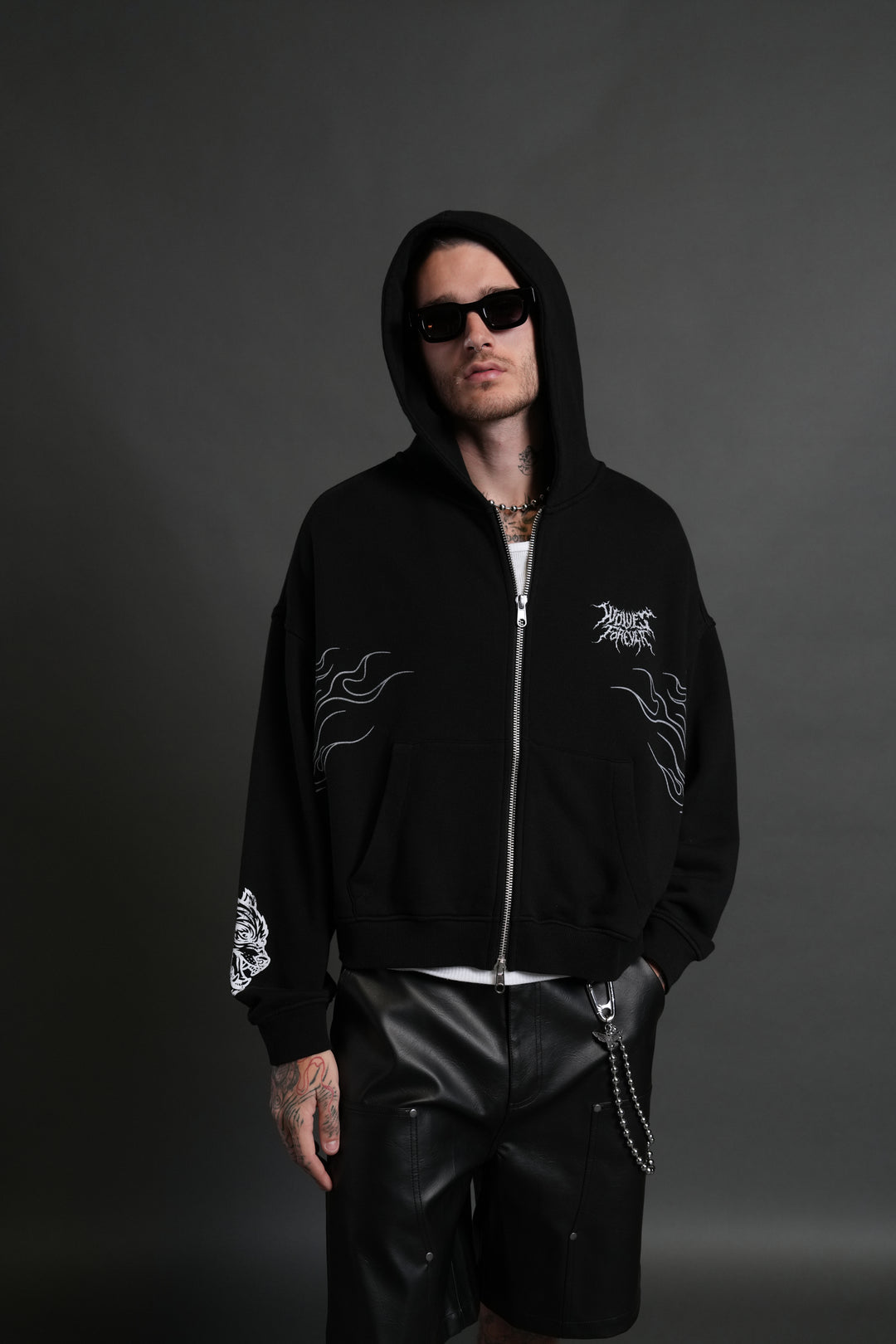 S-Rank Vex Double Zip Hoodie in Black