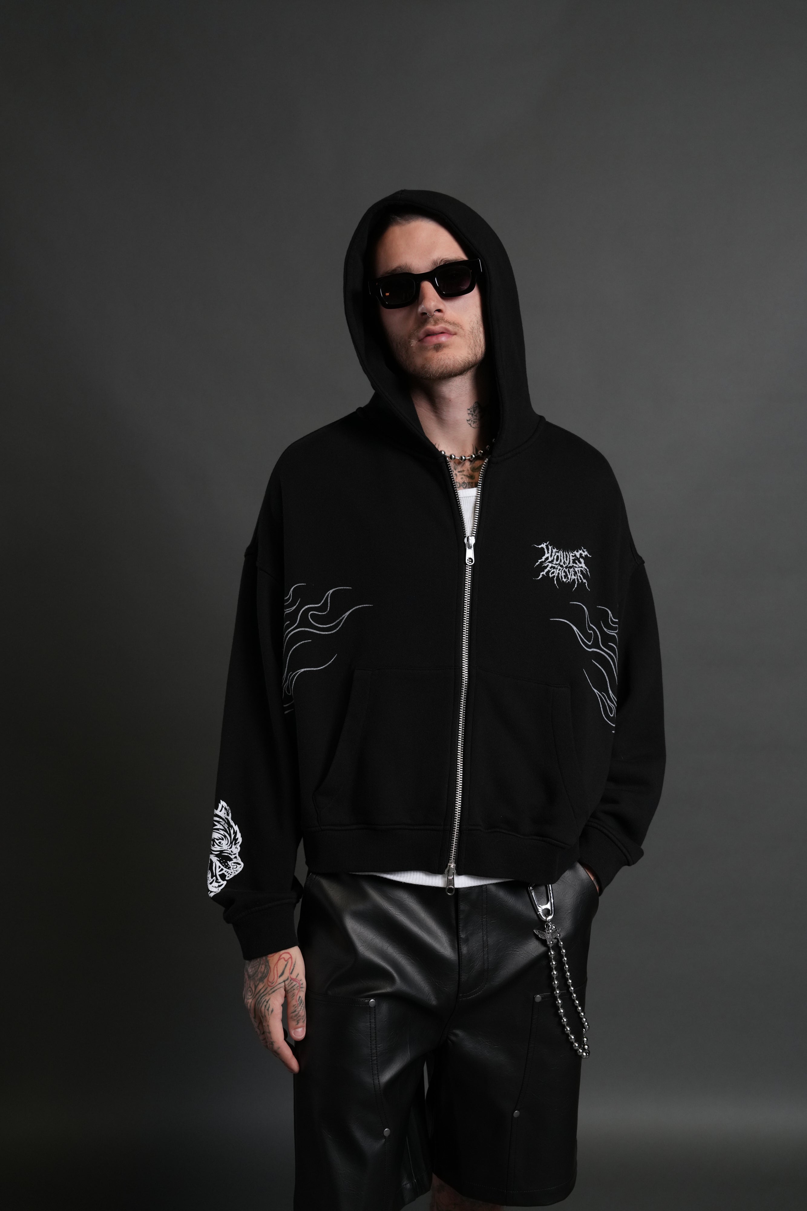 S-Rank Vex Double Zip Hoodie in Black