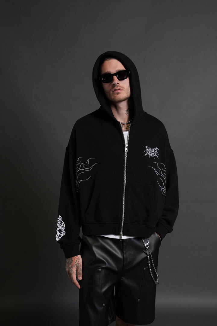 S-Rank Vex Double Zip Hoodie in Black