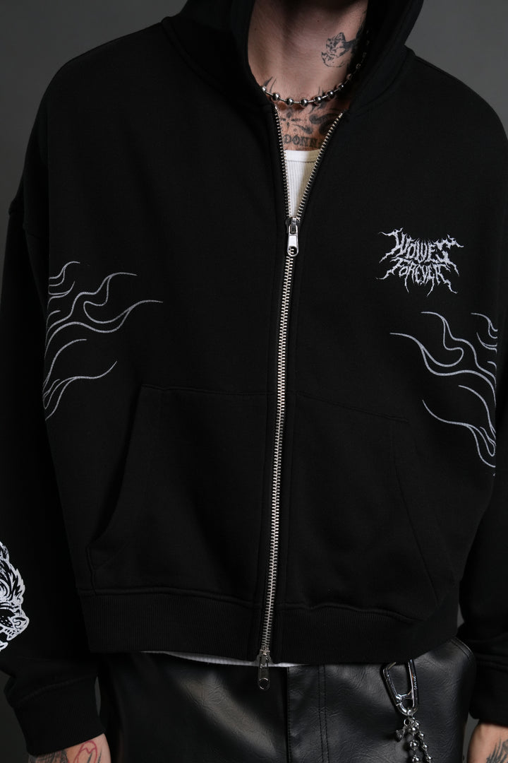 S-Rank Vex Double Zip Hoodie in Black