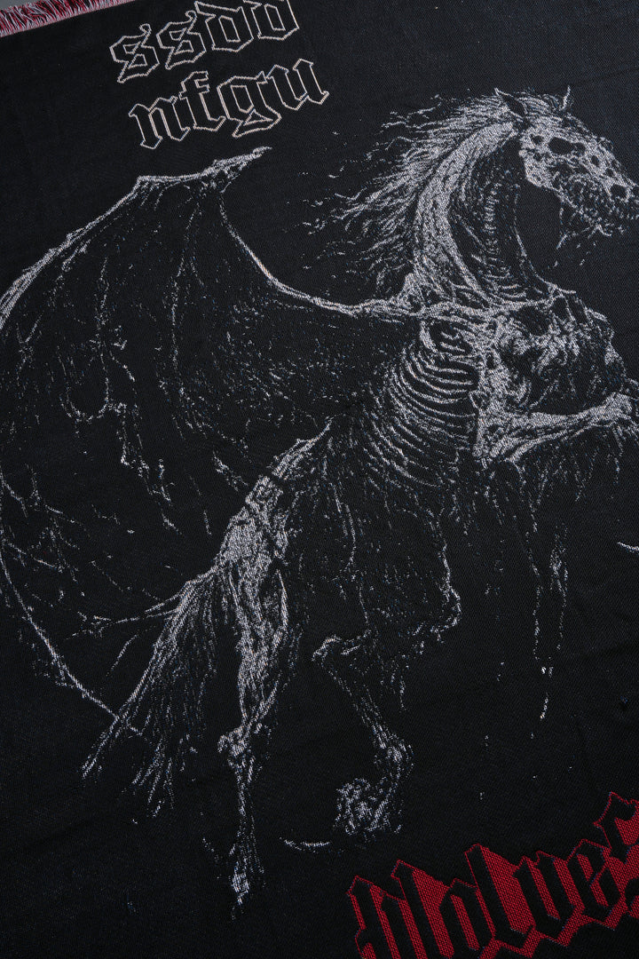 Darc Pegasus Tapestry Blanket in Black