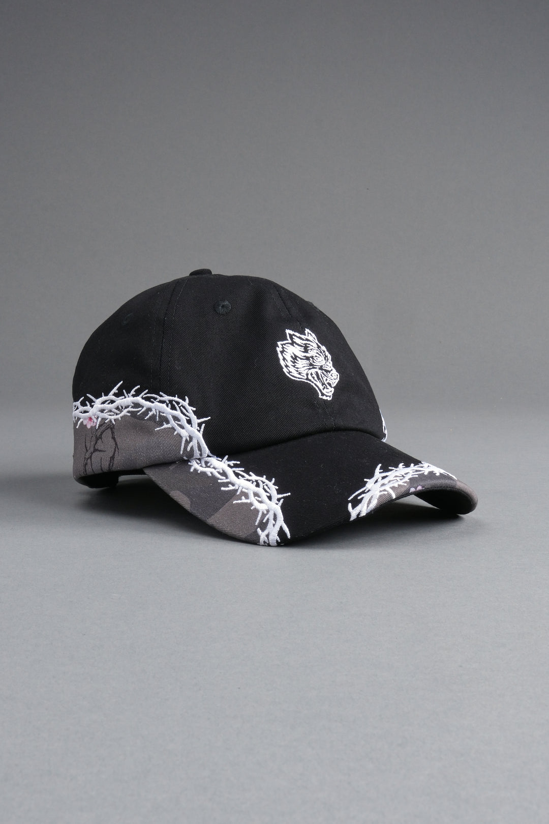 Scorched Thorns Dad Hat (V2) in Black/Blossom Woodland Camo