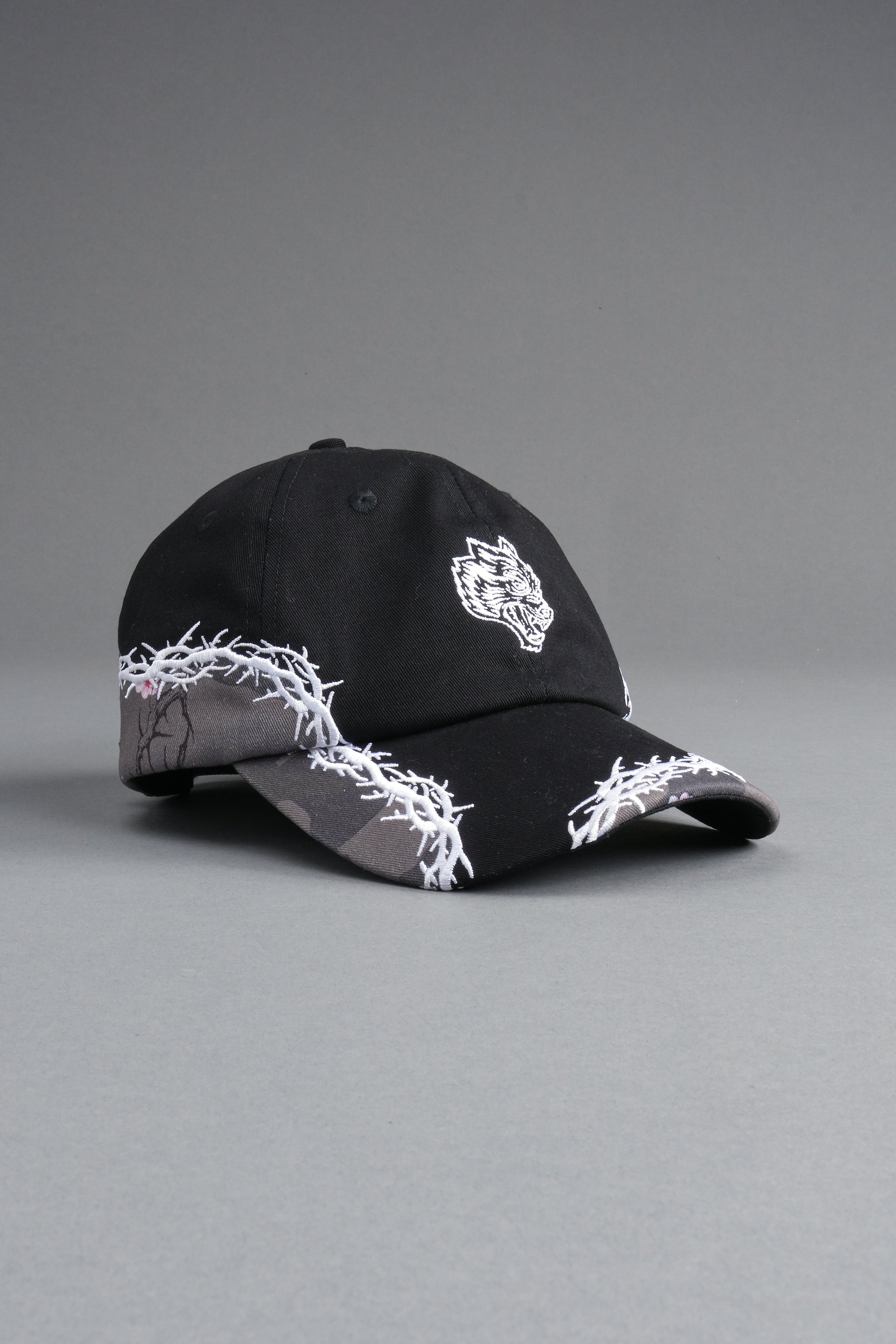 Scorched Thorns Dad Hat (V2) in Black/Blossom Woodland Camo