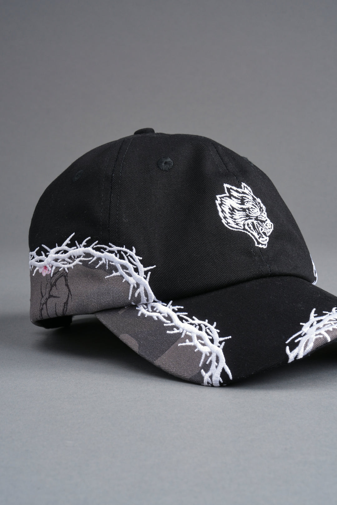 Scorched Thorns Dad Hat (V2) in Black/Blossom Woodland Camo