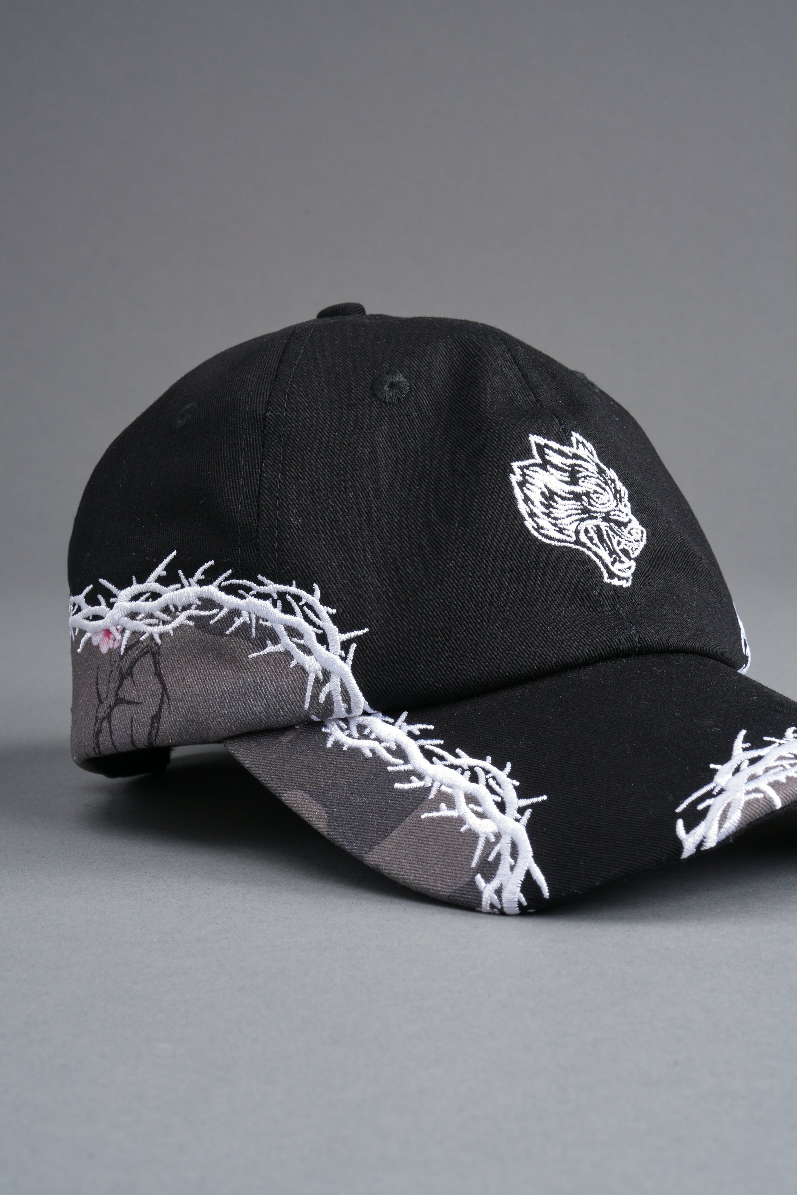 Scorched Thorns Dad Hat (V2) in Black/Blossom Woodland Camo