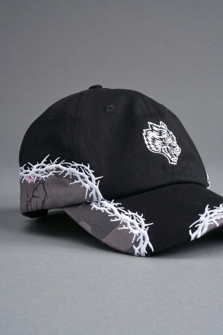 Scorched Thorns Dad Hat (V2) in Black/Blossom Woodland Camo