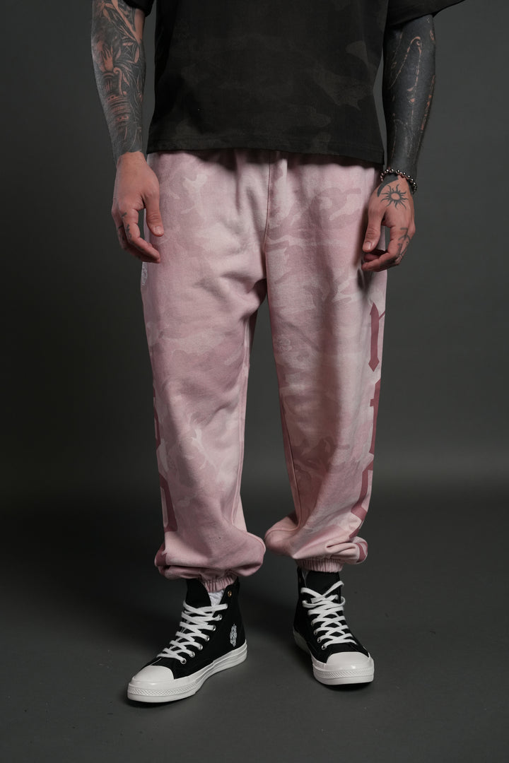 Our Mantra Unisex Lounger Sweat Pants in Blush Vintage Woodland Camo