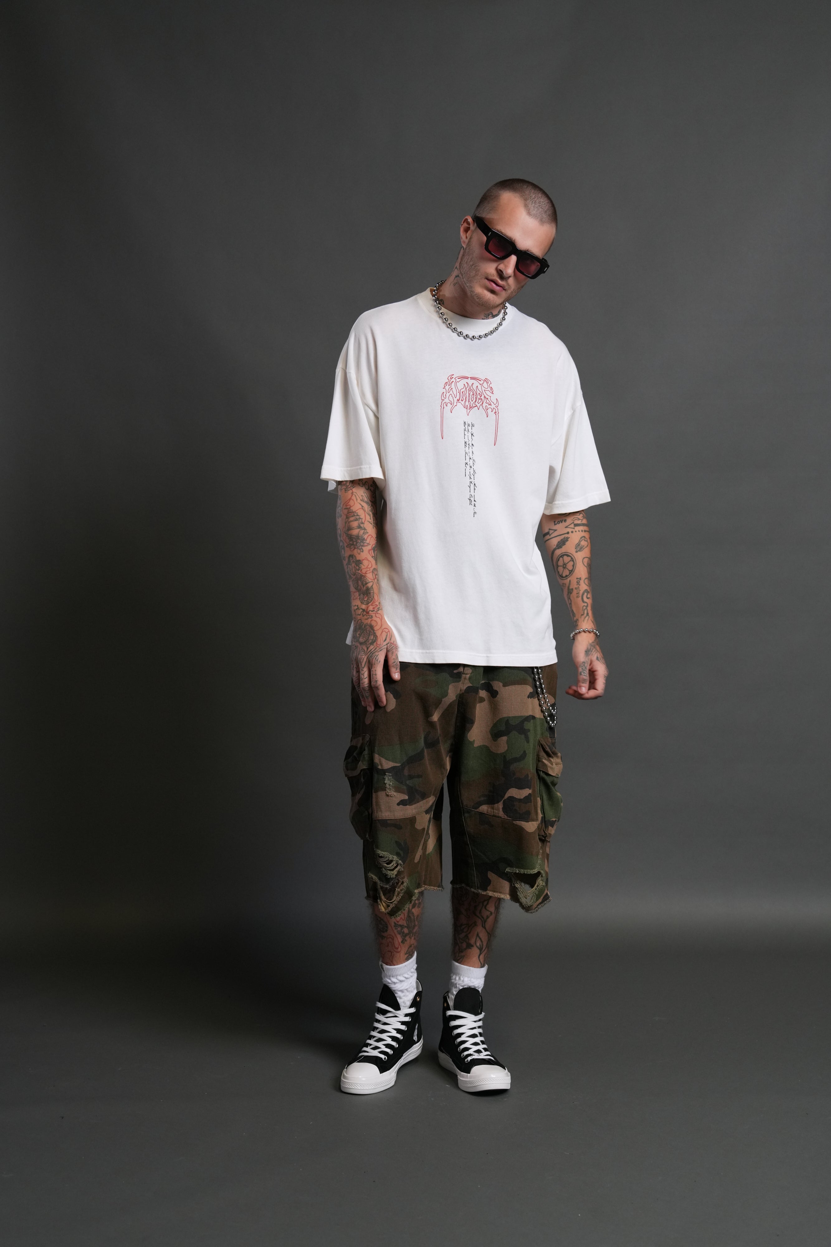 Ant King "Premium" Oversized Tee in Cream