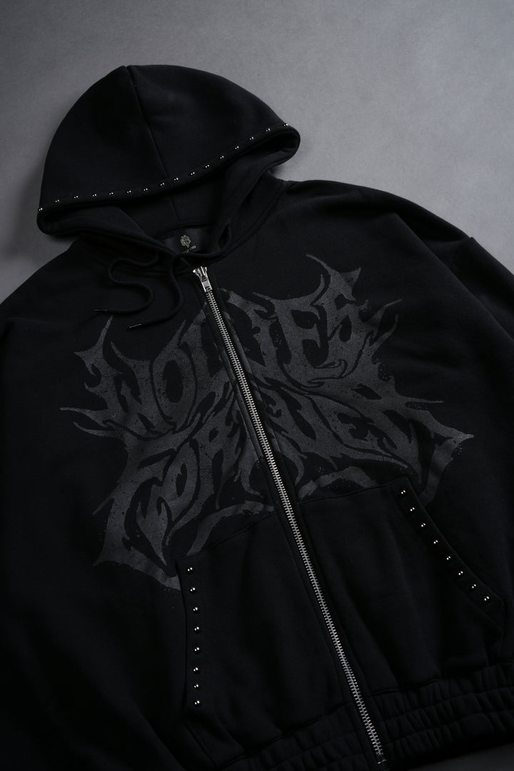 Mourning Star "Chambers" Zip Hoodie in Black