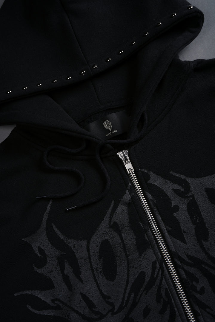 Mourning Star "Chambers" Zip Hoodie in Black