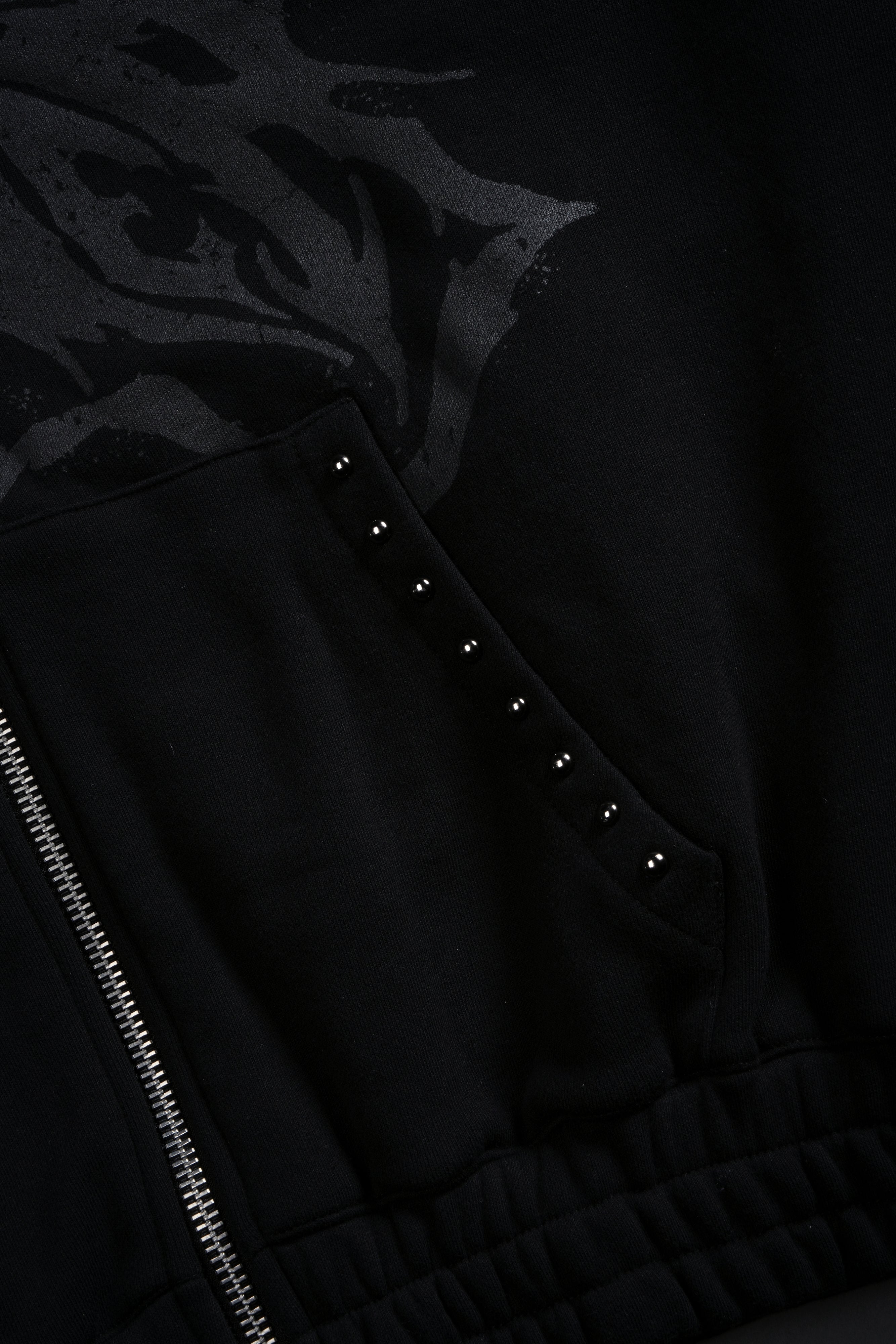 Mourning Star "Chambers" Zip Hoodie in Black