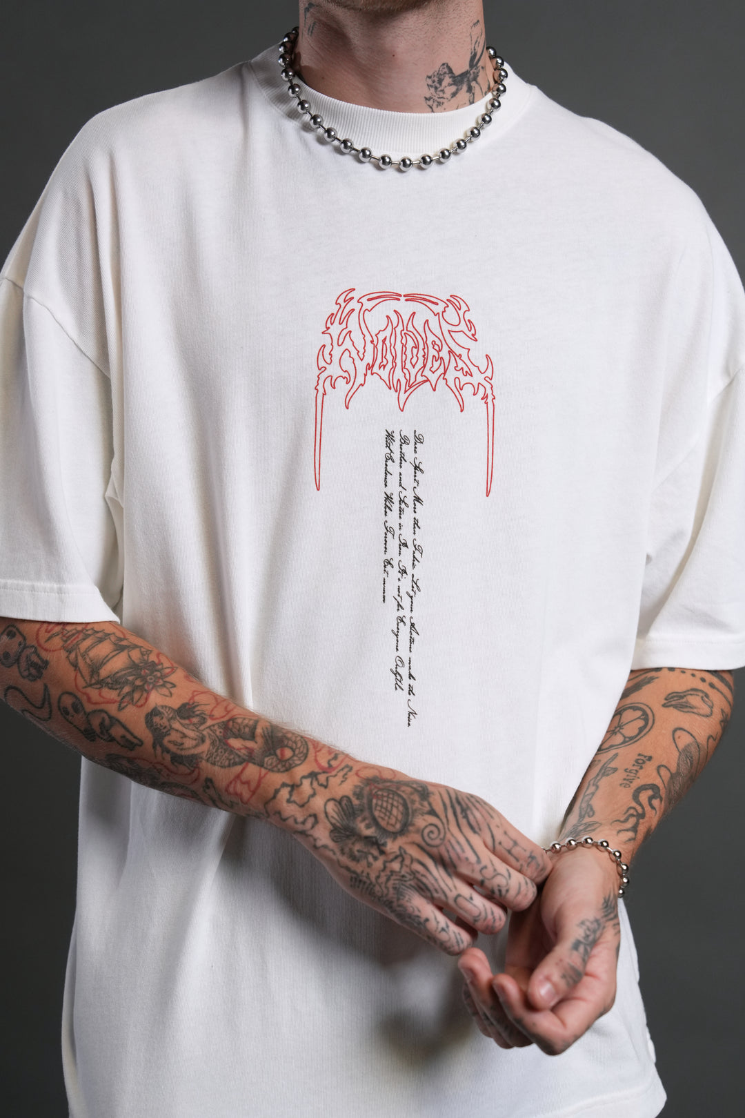 Ant King "Premium" Oversized Tee in Cream