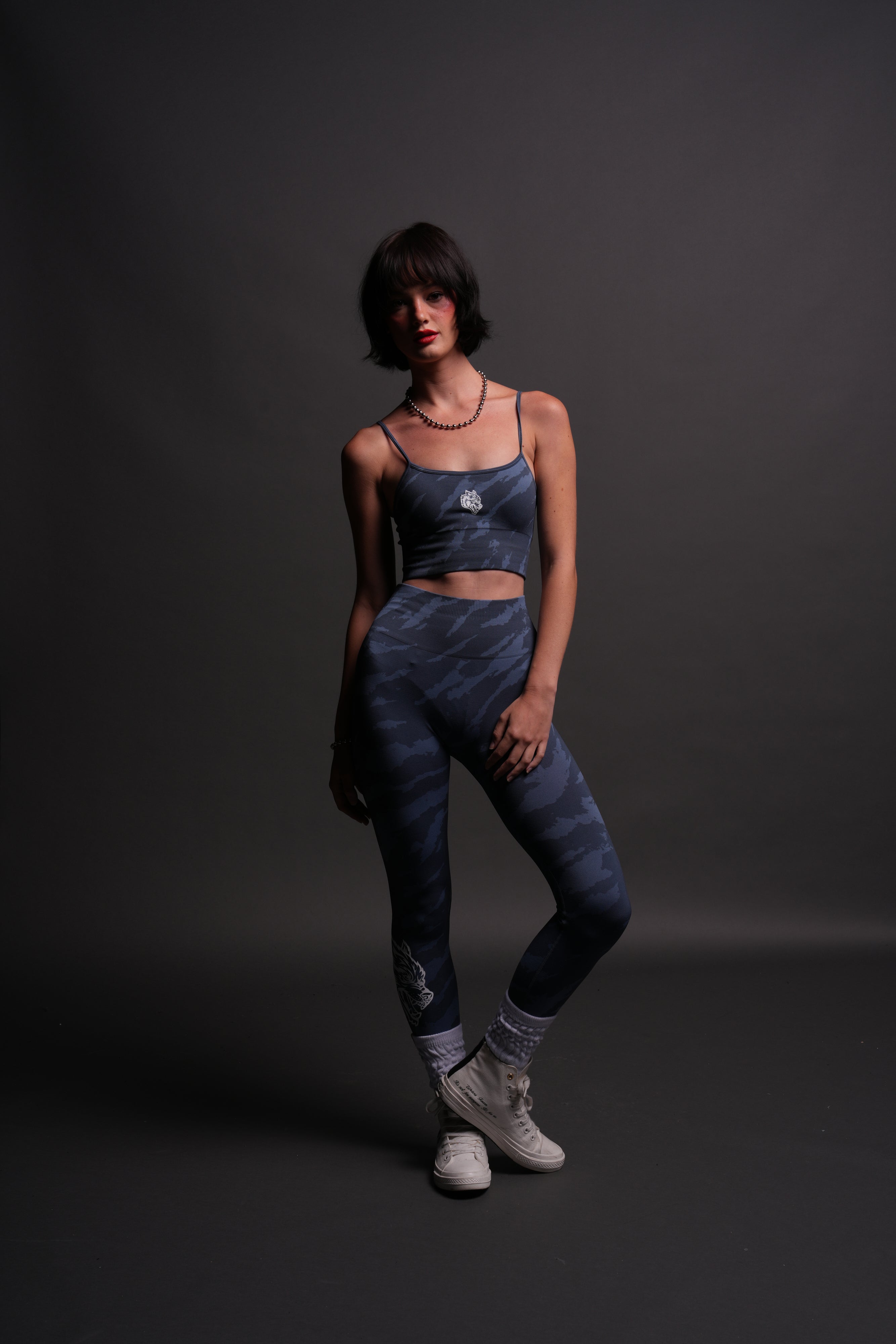 Single Wolf "Everson Seamless" Huxley Bra in Ocean Blue Native Camo