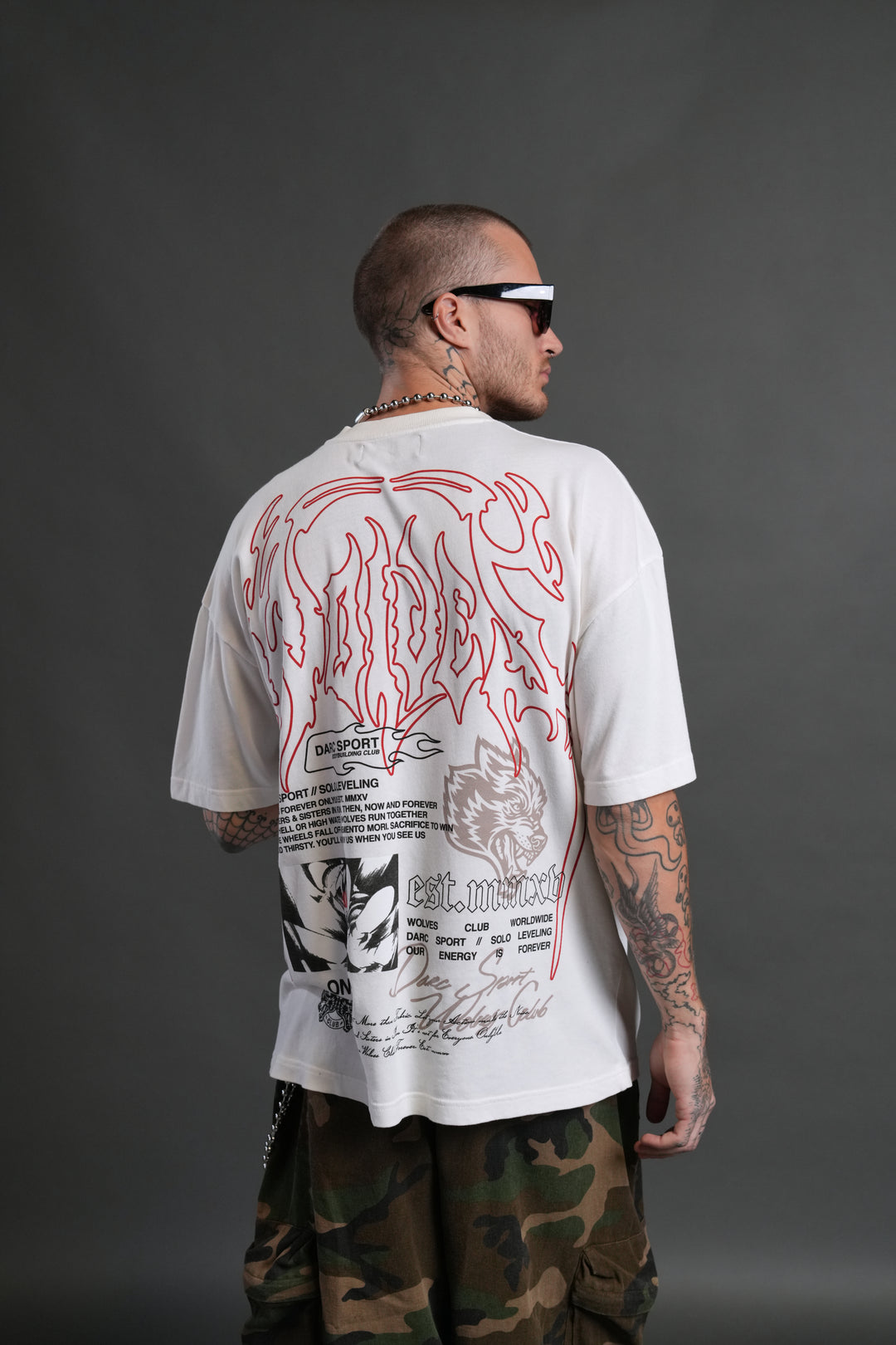 Ant King "Premium" Oversized Tee in Cream