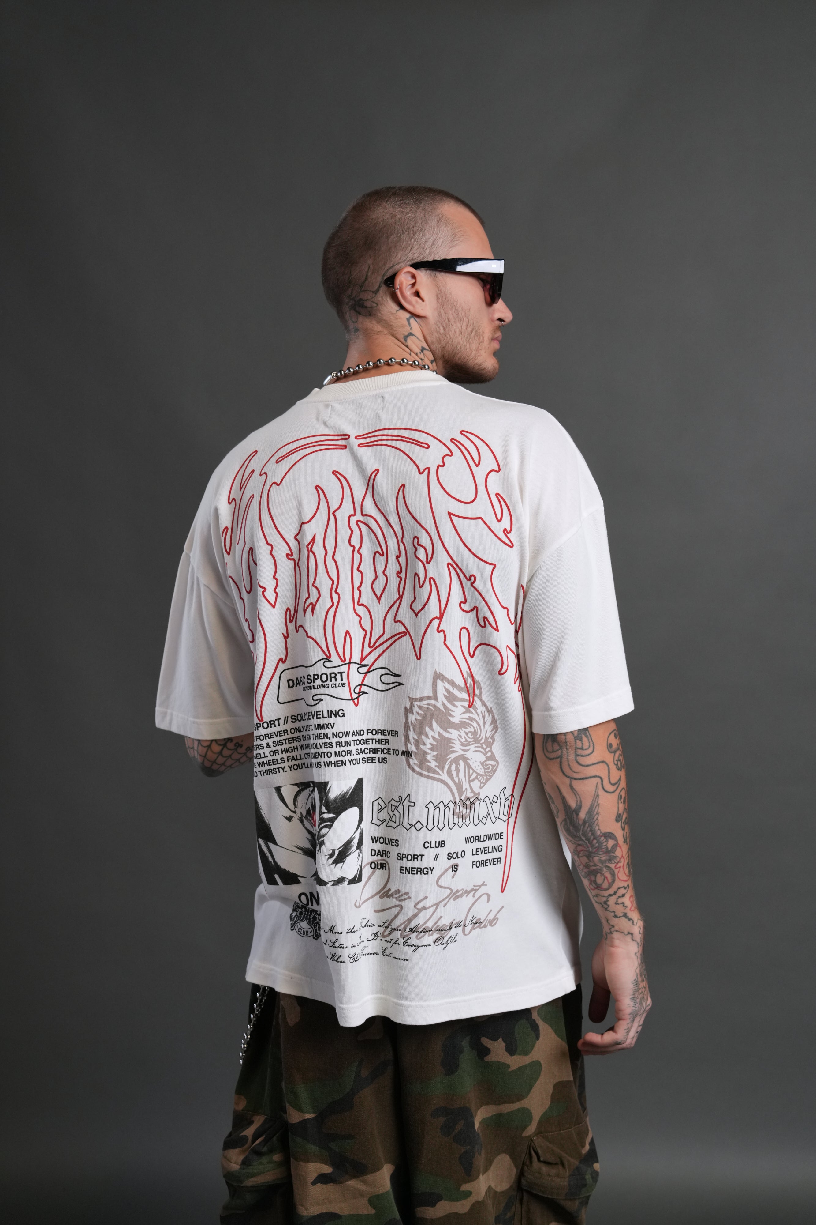 Ant King "Premium" Oversized Tee in Cream