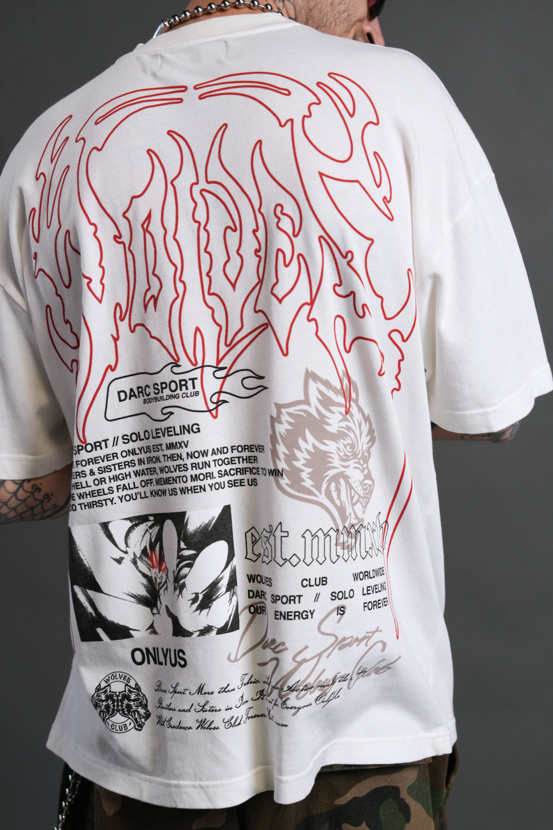 Ant King "Premium" Oversized Tee in Cream