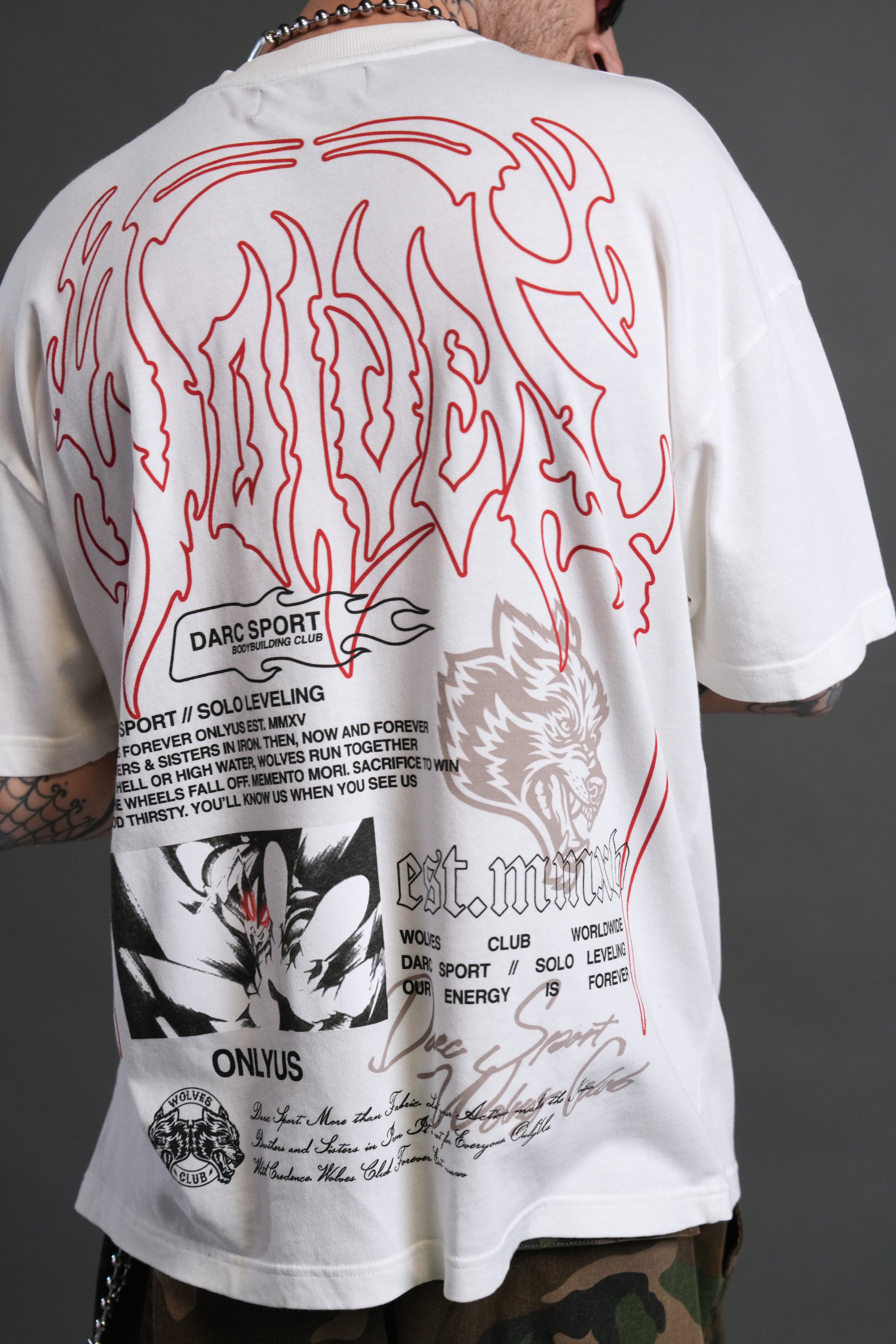 Ant King "Premium" Oversized Tee in Cream