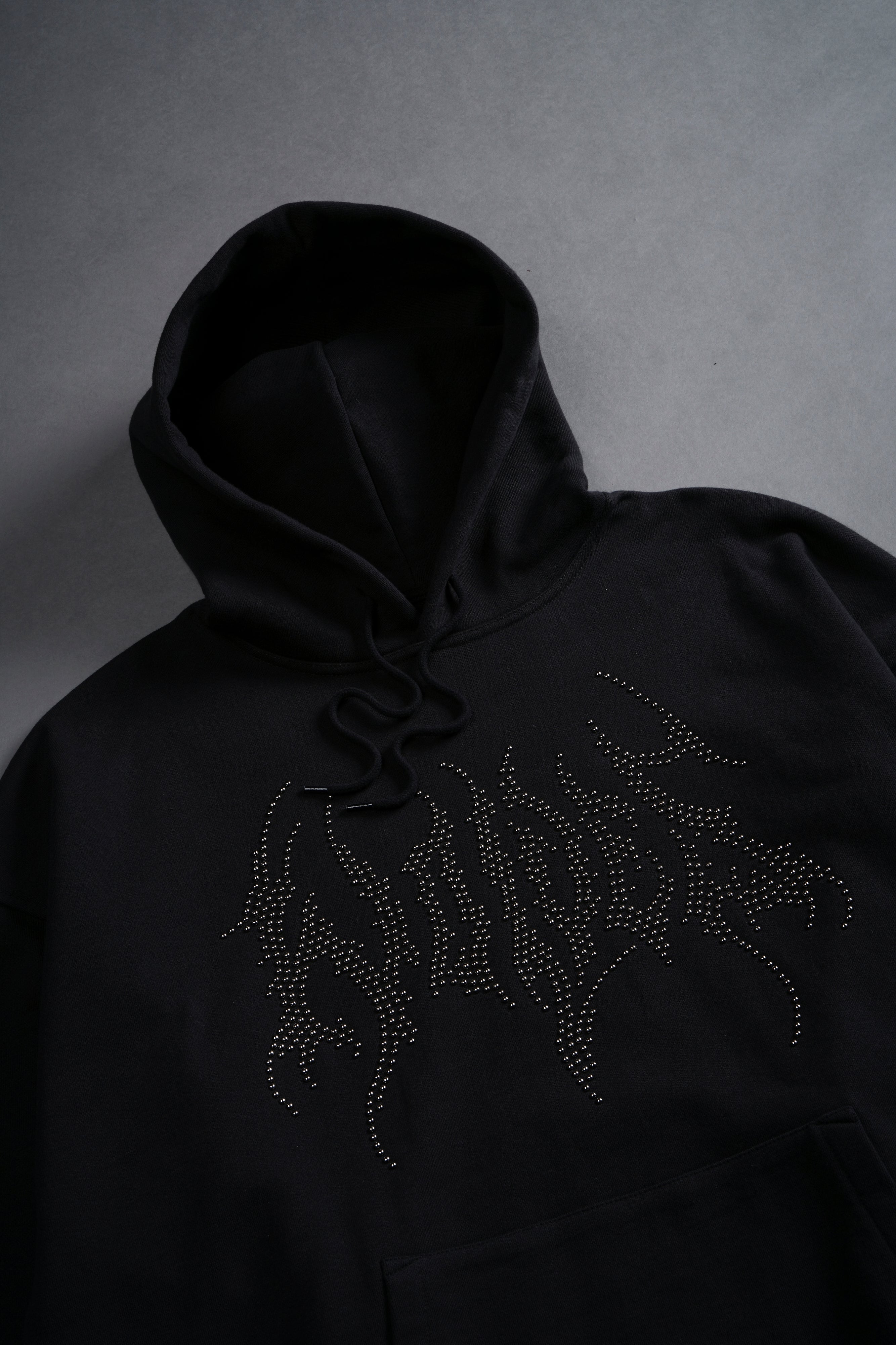 Hesh Stud "Grunge" Hoodie in Black