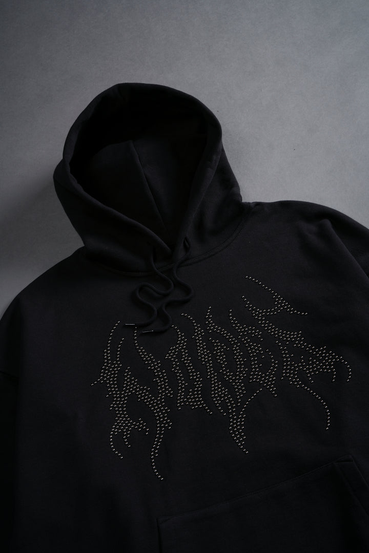 Hesh Stud "Grunge" Hoodie in Black