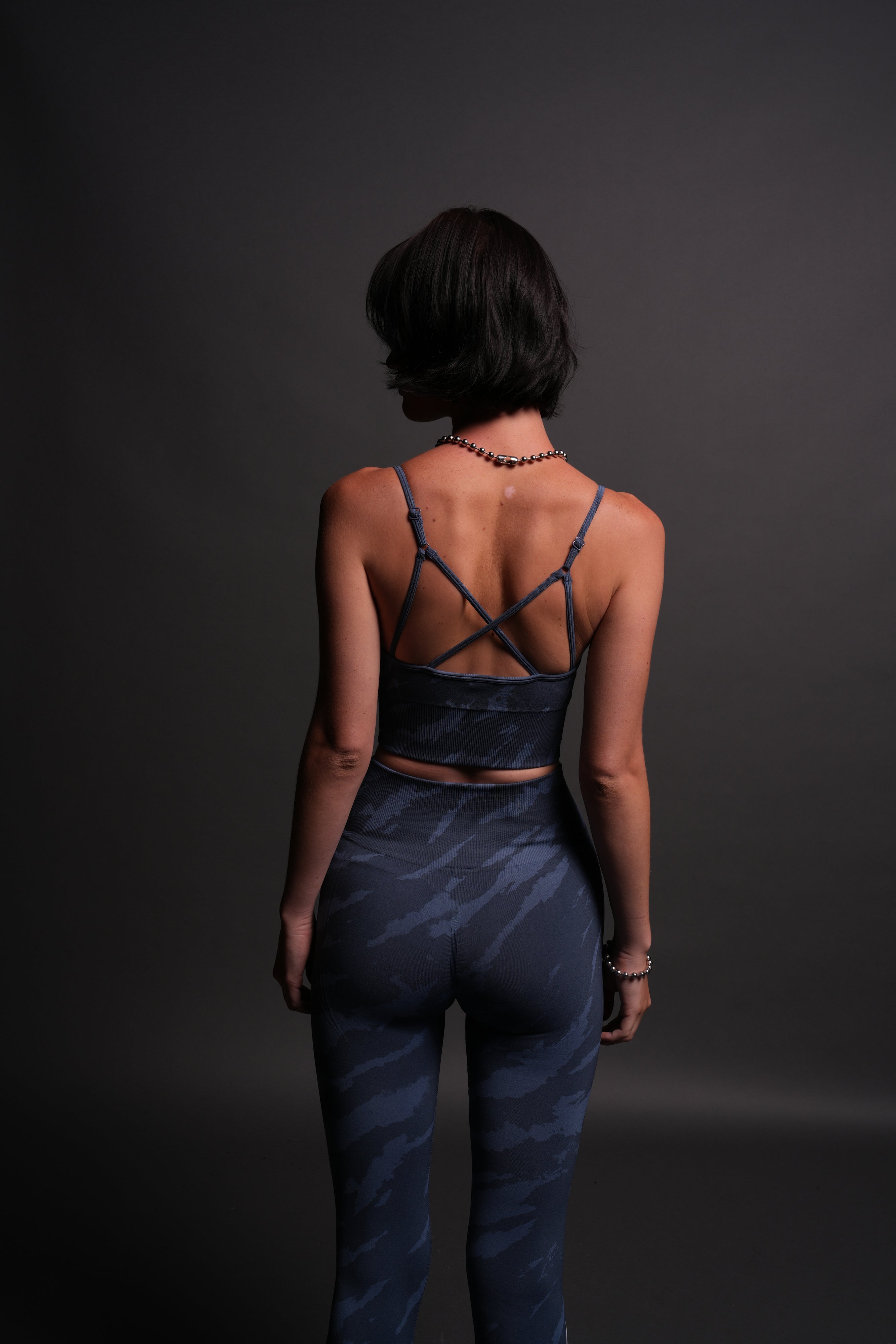 Single Wolf "Everson Seamless" Huxley Bra in Ocean Blue Native Camo