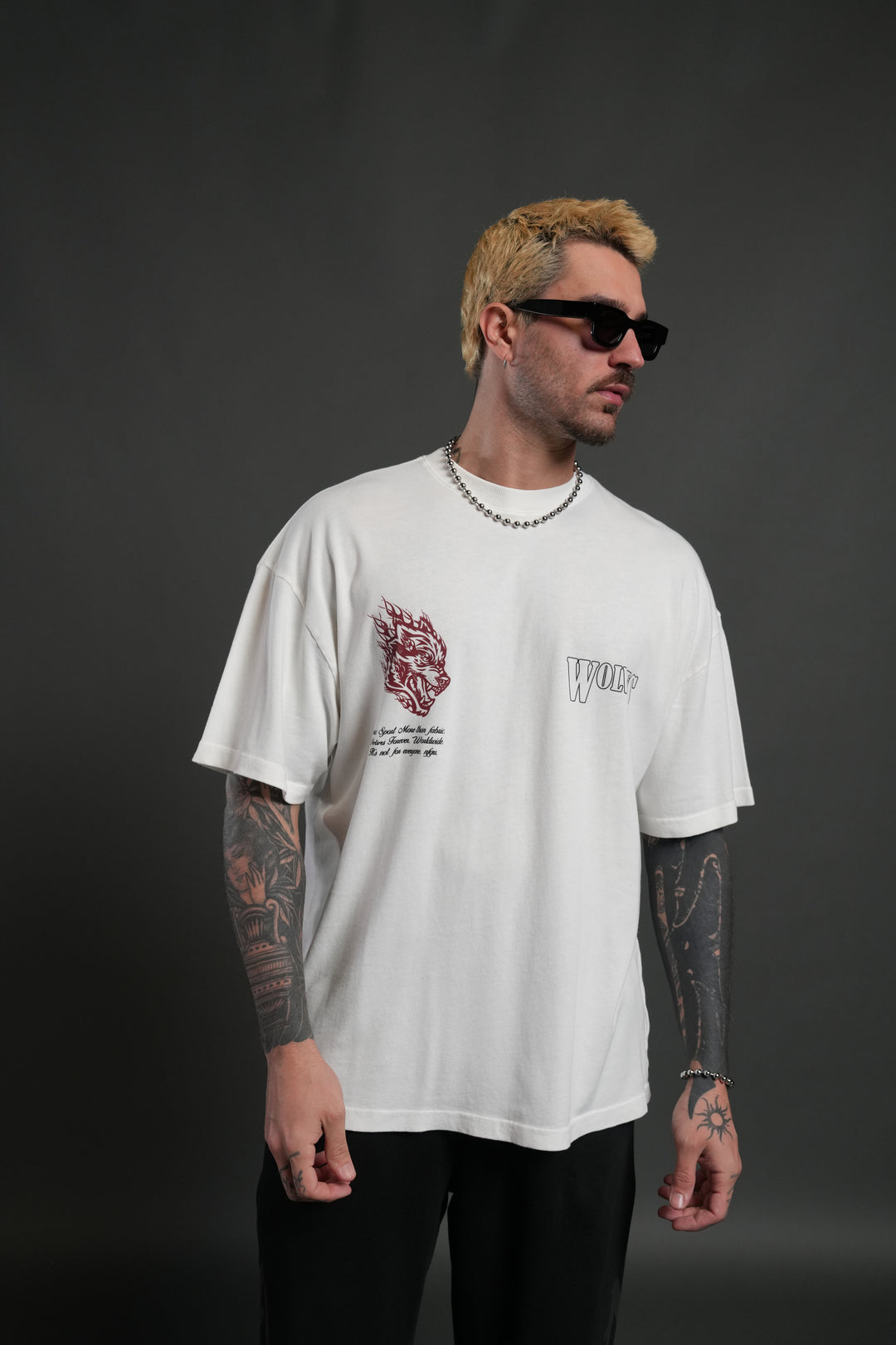 Western V2 "Premium" Oversized Tee in Cream