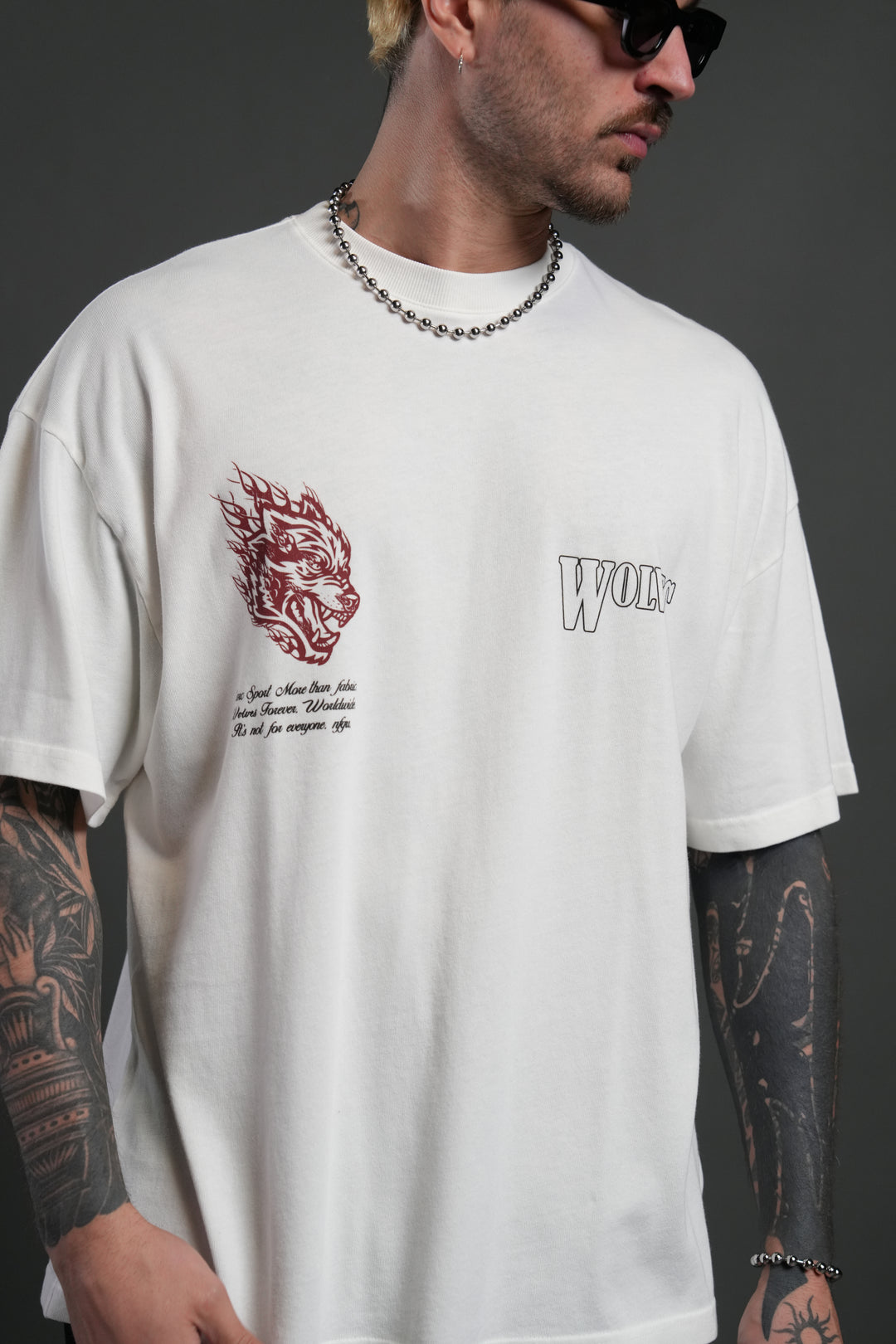 Western V2 "Premium" Oversized Tee in Cream