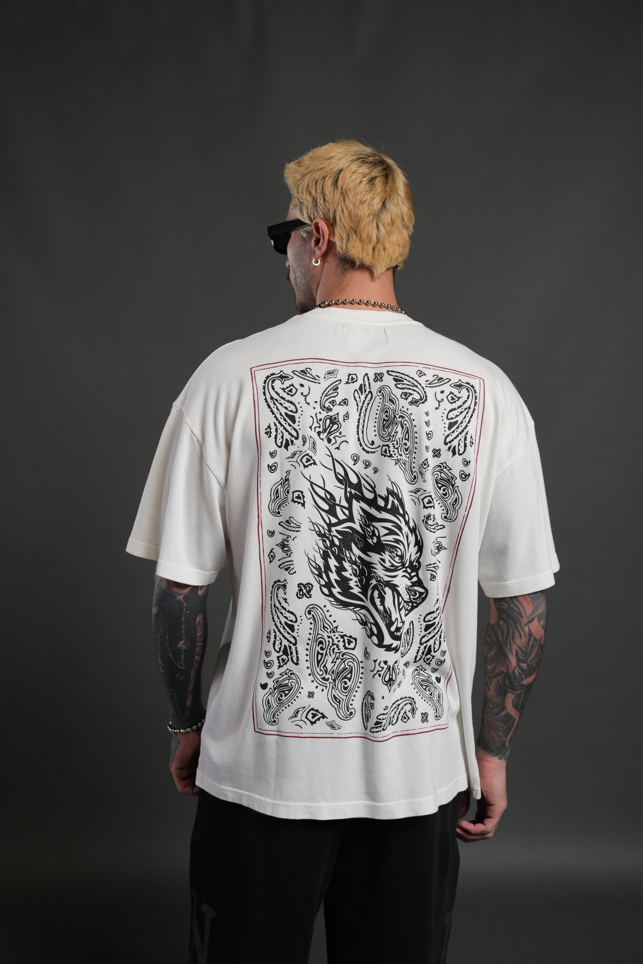 Western V2 "Premium" Oversized Tee in Cream