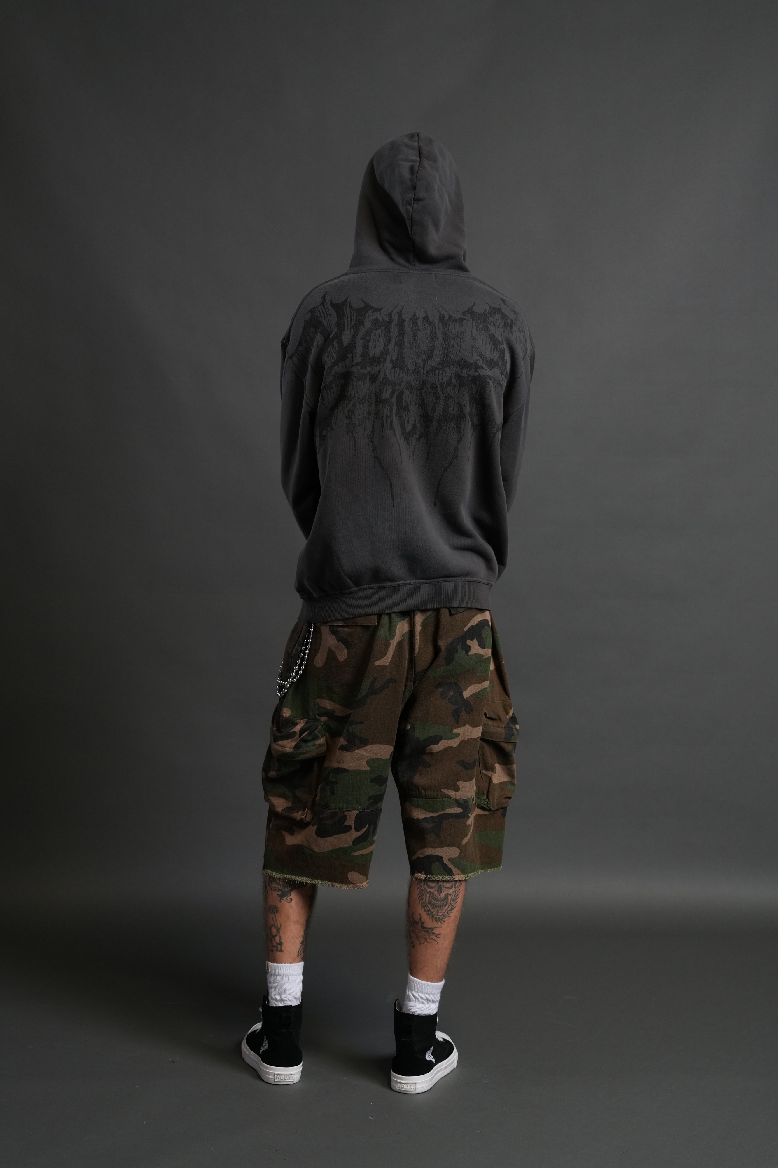 Statue of God "Pierce" Hoodie in Wolf Gray Drift Wash