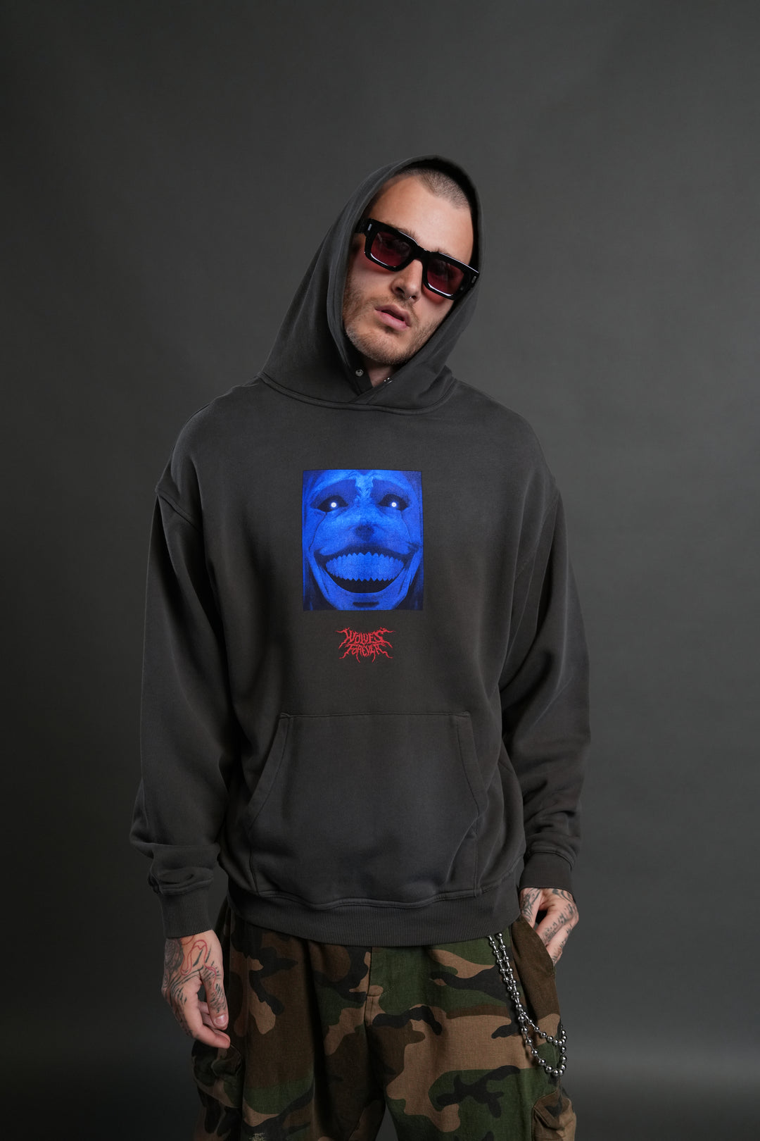 Statue of God "Pierce" Hoodie in Wolf Gray Drift Wash