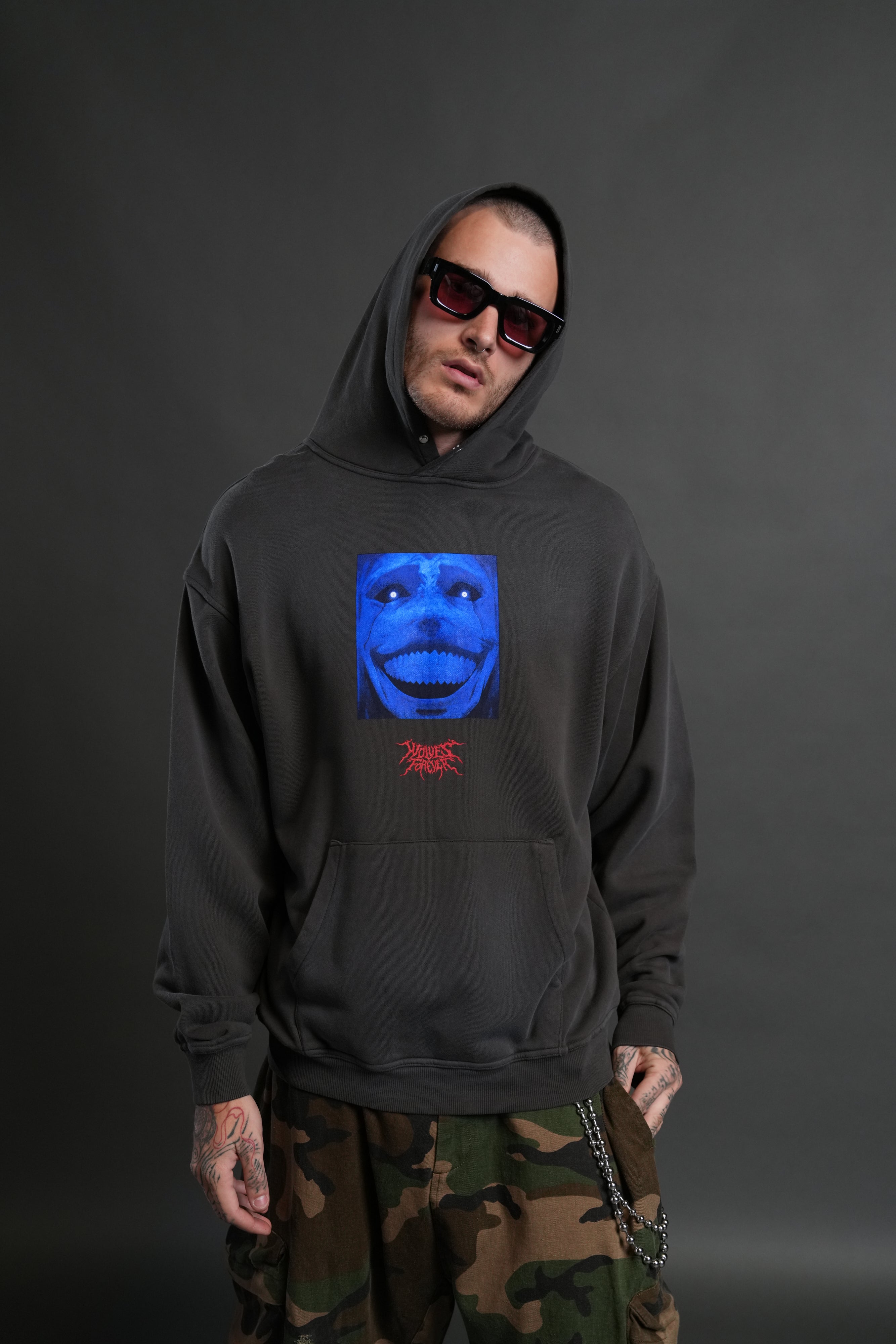 Statue of God "Pierce" Hoodie in Wolf Gray Drift Wash