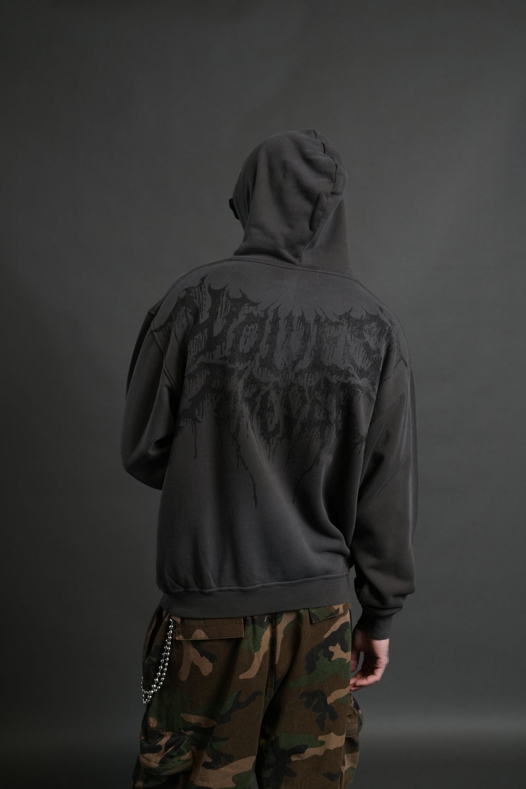 Statue of God "Pierce" Hoodie in Wolf Gray Drift Wash