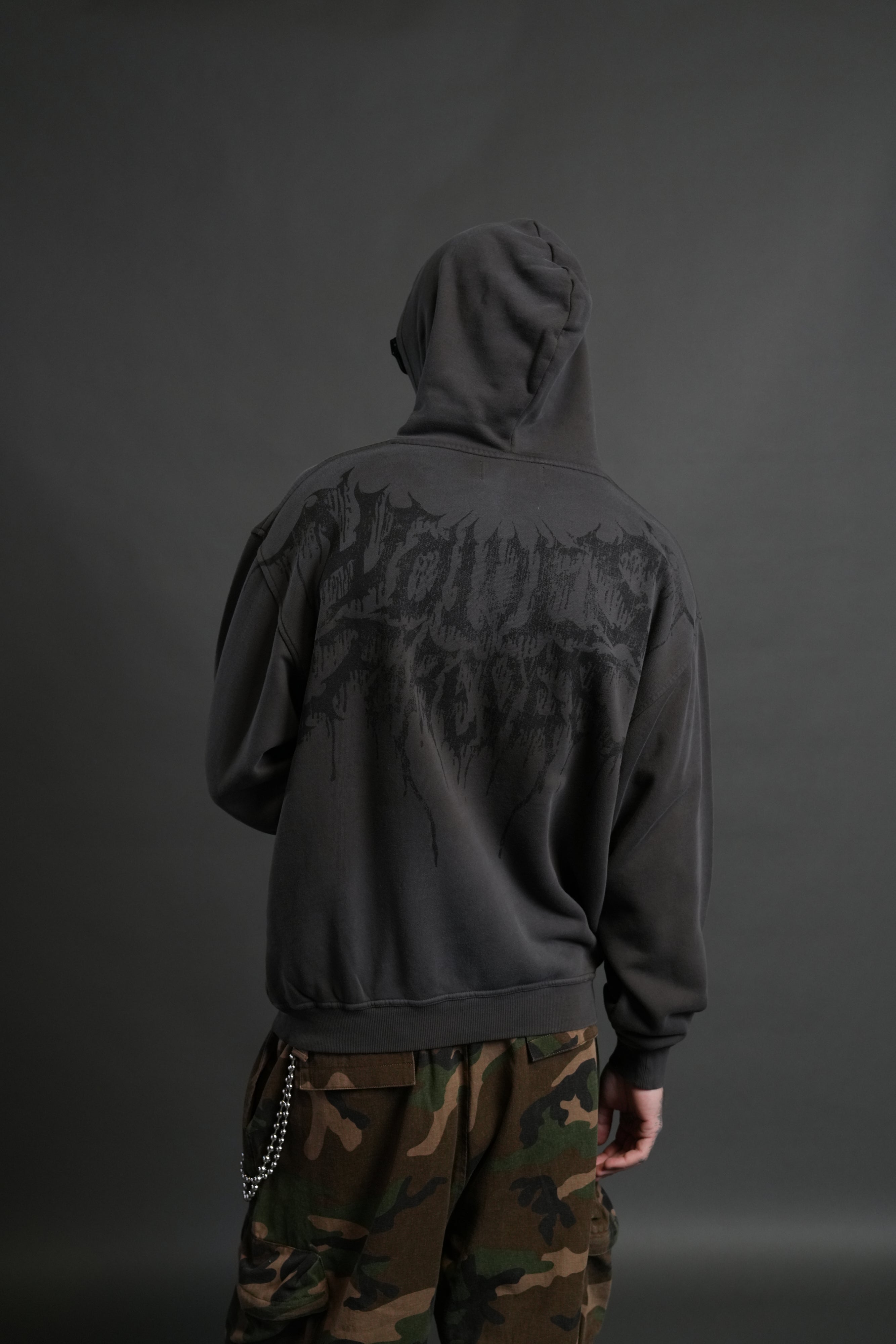Statue of God "Pierce" Hoodie in Wolf Gray Drift Wash