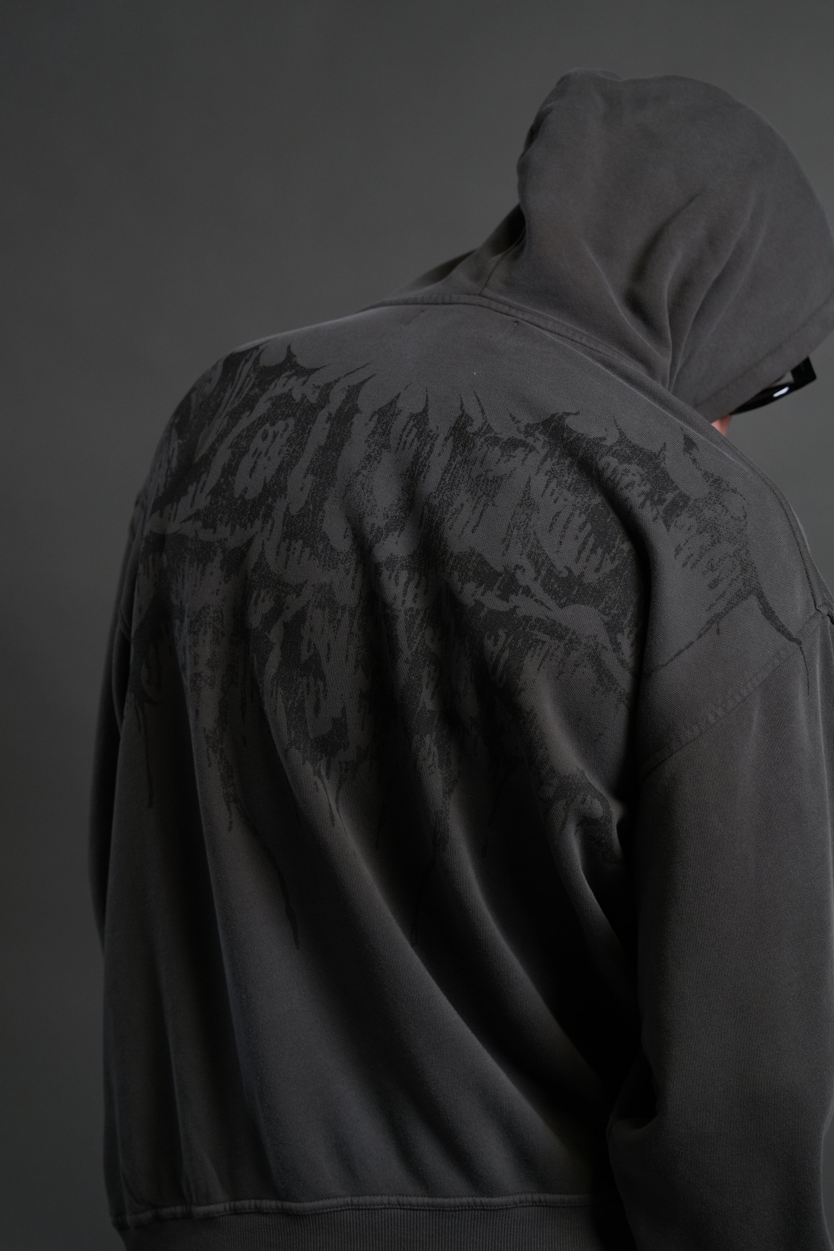 Statue of God "Pierce" Hoodie in Wolf Gray Drift Wash