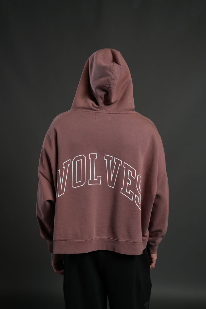 Wolf of the Flame Grunge "Gage Box Cut" Hoodie in Mauve