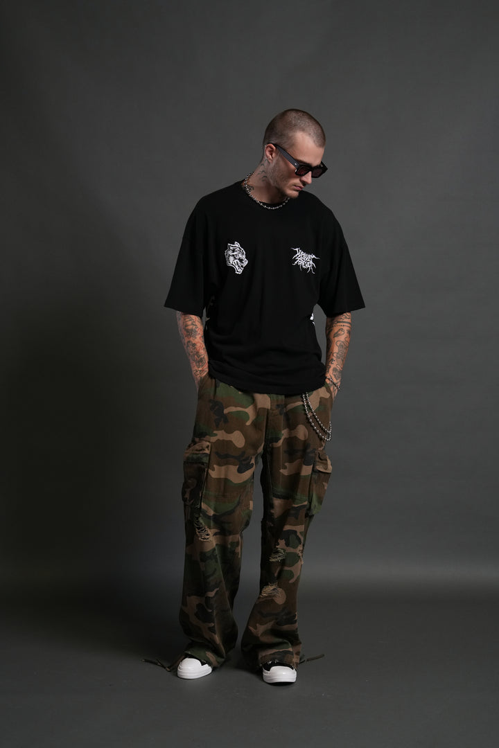 Cha Hae-In "Side By Side" Series Premium Oversized Tee in Black