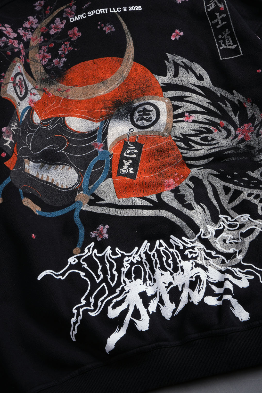 Samurai And The Wolf Pierce Hoodie in Black