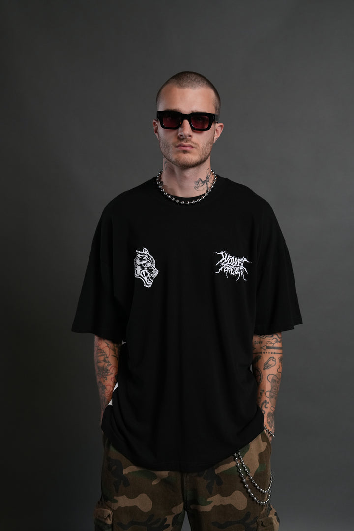 Cha Hae-In "Side By Side" Series Premium Oversized Tee in Black