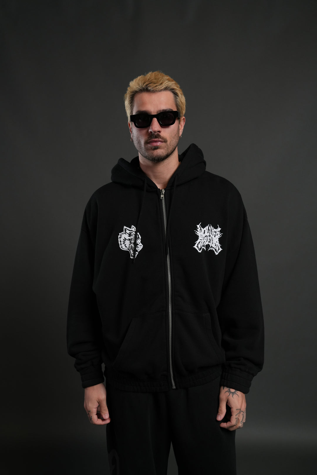Sheer Loyalty "Chambers" Zip Hoodie in Black