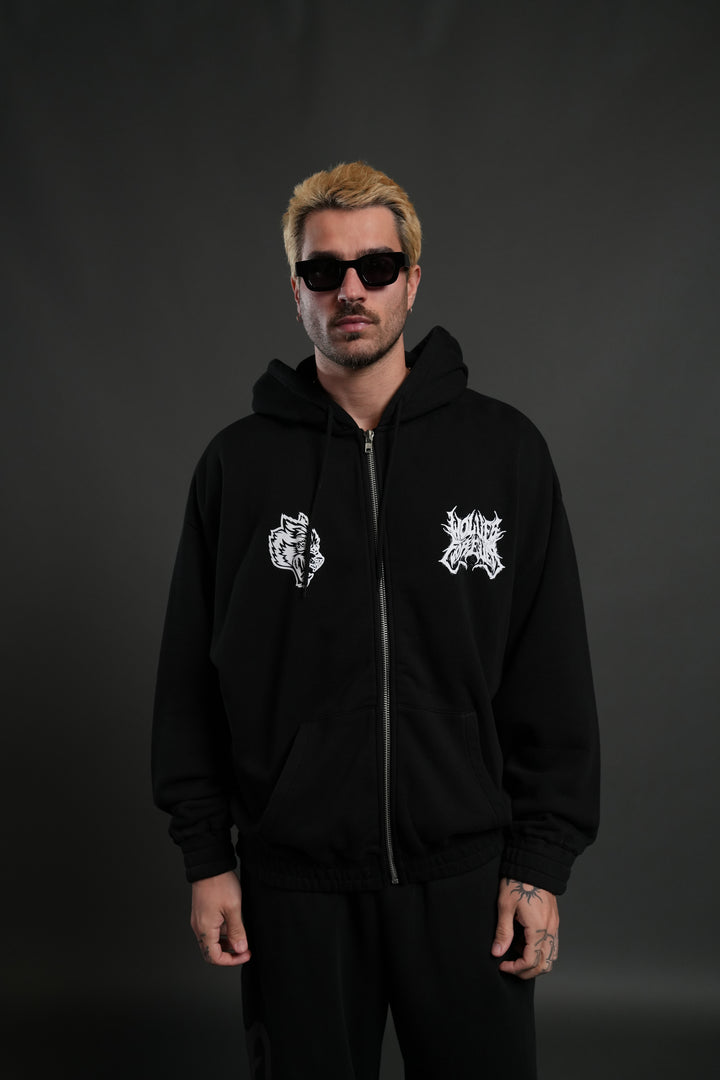 Sheer Loyalty "Chambers" Zip Hoodie in Black