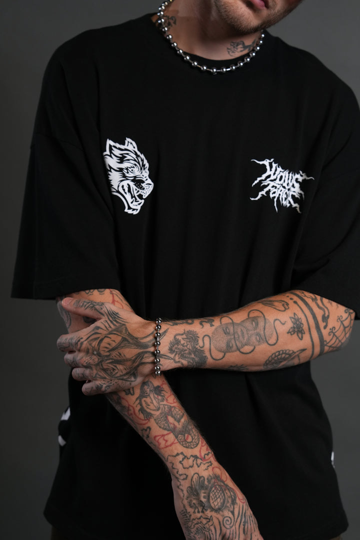 Cha Hae-In "Side By Side" Series Premium Oversized Tee in Black