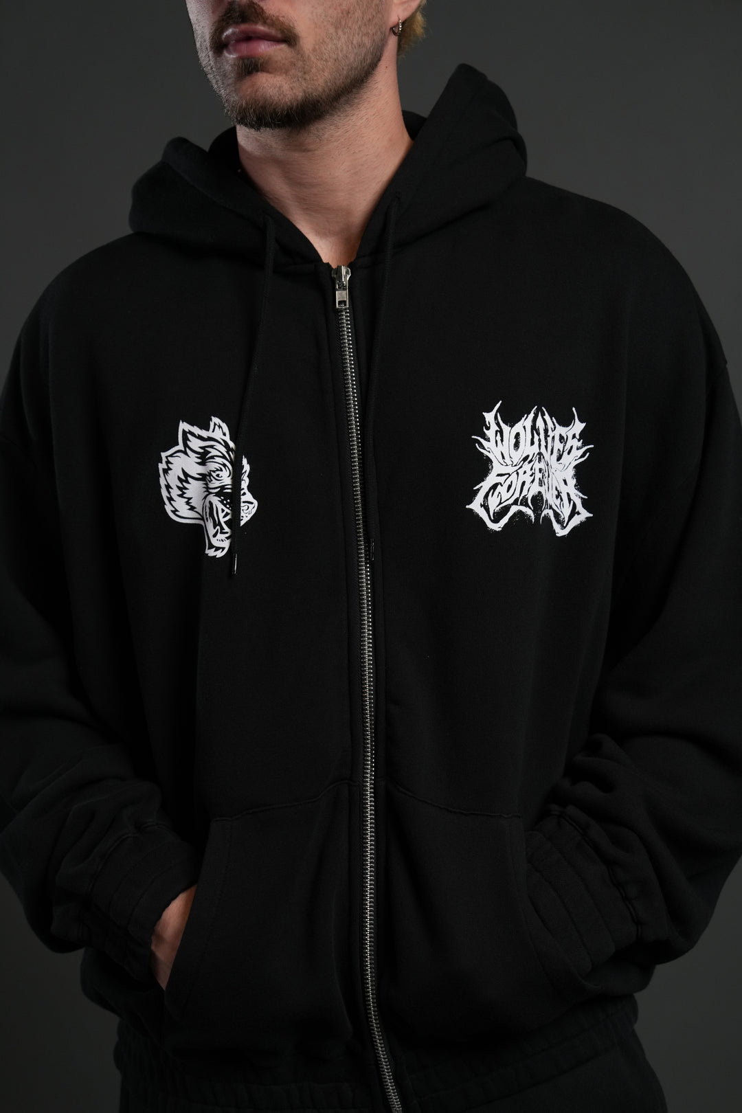 Sheer Loyalty "Chambers" Zip Hoodie in Black